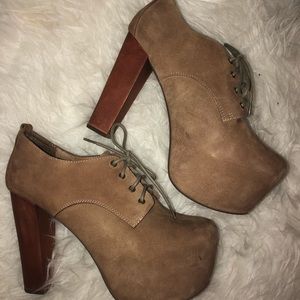 Jeffrey Campbell suede platform booties